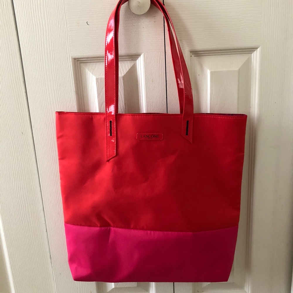 Red Lancôme tote